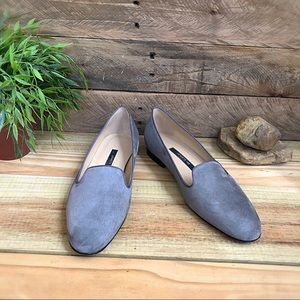 Lafayette 148 New York Siena Suede gray slippers